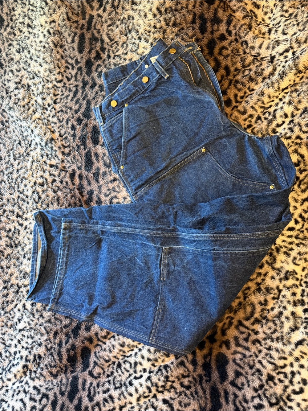 CARHARTT B07 DNM VTG 40 X 32 Double Knee Denim Work Carpenter Logger Pants USA